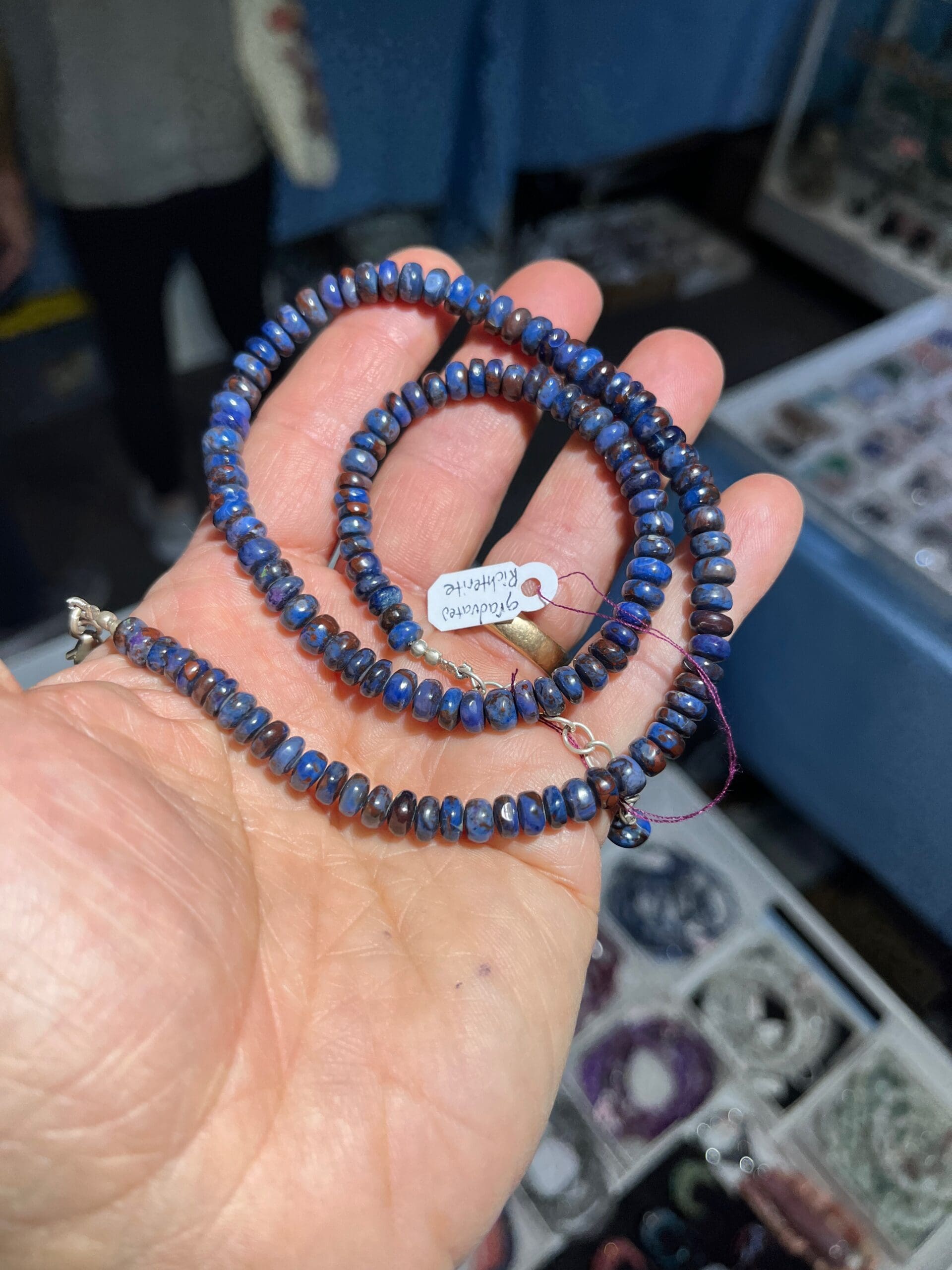 'Sugilite' Richterite graduated rondel bead necklace #16 healing crystal